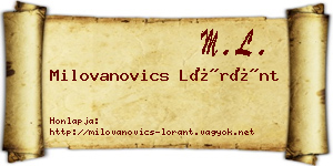 Milovanovics Lóránt névjegykártya